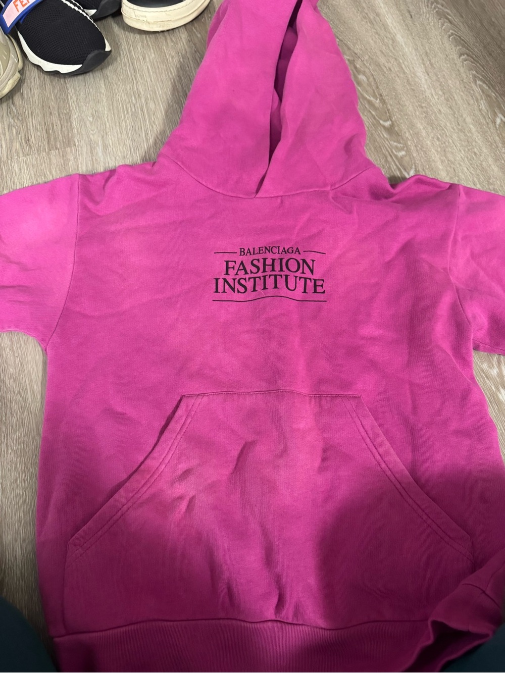 Balenciaga Kids Hoodie in Bright Magenta
